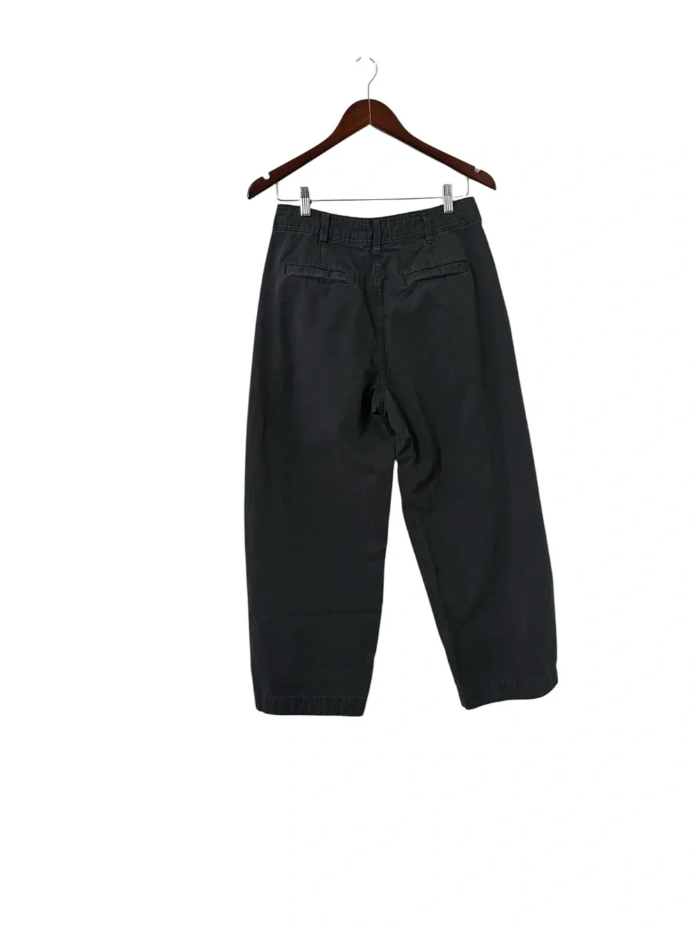 EVERLANE The Everywhere Barrel Cotton Linen Black Pants Trousers